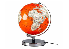 Orange Globe with Pewter Base